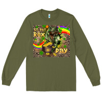 Army Green St. Pat Rex Day Long Sleeve Tee - CowGirlArtShop
