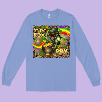 St. Pat Rex Day Long Sleeve Tee Designed By Cowgirlartshop