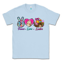 Dusty Blue Peace love Easter Classic Tee - NancyCooperArtShop
