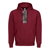 Burgundy Zebra Zipper Hoodie - LillyAllenDesigns