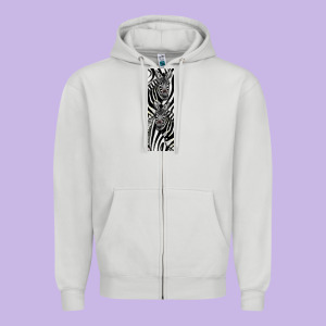 Zebra Zipper Hoodie Designed By Lillyallendesigns