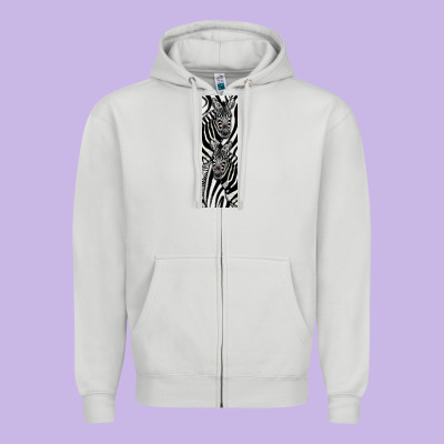 Zebra Zipper Hoodie Designed By Lillyallendesigns