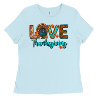 Baby Blue love thanksgiving turkey Ladies Tee - RanaPortraitStore