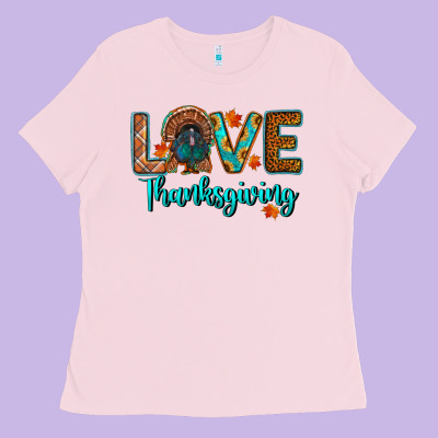 Love Thanksgiving Turkey Ladies Tee Designed By Ranaportraitstore