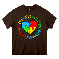 Chocolate Brown autism awareness puzzle heart love understand advo Heavy Core Tee - Artiststas