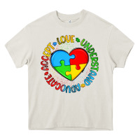 Cream autism awareness puzzle heart love understand advo Heavy Core Tee - Artiststas