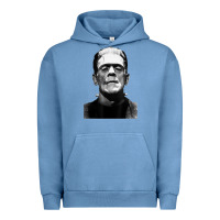 Pigment Pebble Blue Classic Halloween Monster Horror Movie Frankenstein Monster Urban Hoodie - trangStudio