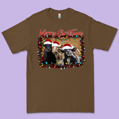 Merry Christmas Cows Premium Tee Designed By Bettercallsaul