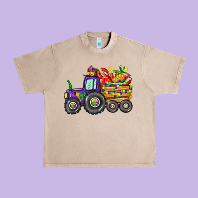 Mardi Gras Tractor Urban Heavy Tee Designed By Cowgirlartshop