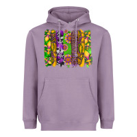 Lavender mardi gras sunflower fleur de lis leopard cowhide brushstrokes Heavyweight Hoodie - Artiststas