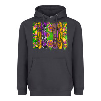 Smoke mardi gras sunflower fleur de lis leopard cowhide brushstrokes Heavyweight Hoodie - Artiststas