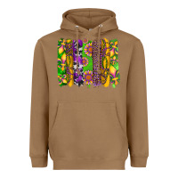 Toasted Coconut mardi gras sunflower fleur de lis leopard cowhide brushstrokes Heavyweight Hoodie - Artiststas