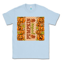 Dusty Blue Fall Pumpkin Junkie Classic Tee - texasbilliewilder