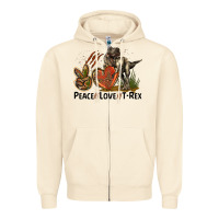 Sandshell Peace Love T Rex Zipper Hoodie - LillyAllenDesigns