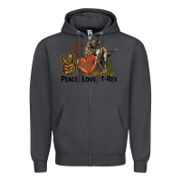 Smoke Peace Love T Rex Zipper Hoodie - LillyAllenDesigns