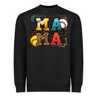 Black Leopard Softball And Baseball Mama Mother's Day Heavyweight Sweatshirt - LillyAllenDesigns