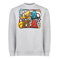 Heather Grey Leopard Softball And Baseball Mama Mother's Day Heavyweight Sweatshirt - LillyAllenDesigns