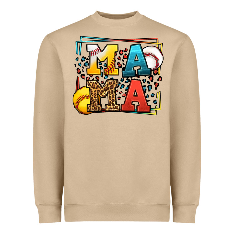 Leopard Softball And Baseball Mama Mother's Day Heavyweight Sweatshirt by LillyAllenDesigns | Teevron