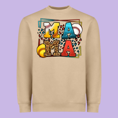 Leopard Softball And Baseball Mama Mother's Day Heavyweight Sweatshirt Designed By Lillyallendesigns
