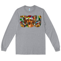 Heather Grey dachshund christmas joy Long Sleeve Tee - RanaPortraitStore