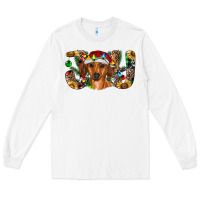 White dachshund christmas joy Long Sleeve Tee - RanaPortraitStore