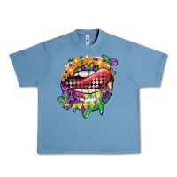Pebble Blue mardi gras lips Urban Heavy Tee - CowGirlArtShop