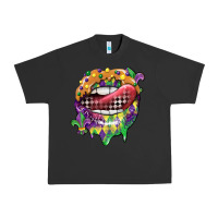 Pigment Black mardi gras lips Urban Heavy Tee - CowGirlArtShop
