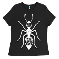 Black Just A Boy Who Loves Ants Ladies Tee - Bettercallsaul