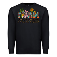 Black farm mama with baby pigs Premium Sweatshirt - Artiststas