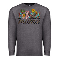 Charcoal Heather farm mama with baby pigs Premium Sweatshirt - Artiststas