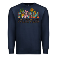 Navy farm mama with baby pigs Premium Sweatshirt - Artiststas