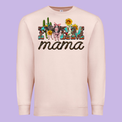 Farm Mama With Baby Pigs Premium Sweatshirt Designed By Artiststas