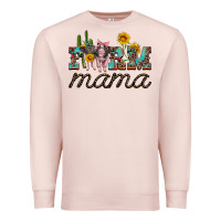 Pale Pink farm mama with baby pigs Premium Sweatshirt - Artiststas