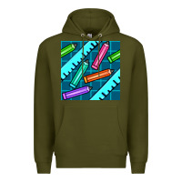 Army Green school pencil seamless pattern Premium Hoodie - BundleAndBundleShop