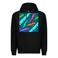 Black school pencil seamless pattern Premium Hoodie - BundleAndBundleShop