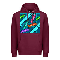 Burgundy school pencil seamless pattern Premium Hoodie - BundleAndBundleShop