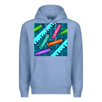 Colony Blue school pencil seamless pattern Premium Hoodie - BundleAndBundleShop