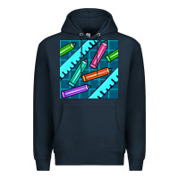 Navy school pencil seamless pattern Premium Hoodie - BundleAndBundleShop