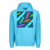 Ocean Blue school pencil seamless pattern Premium Hoodie - BundleAndBundleShop