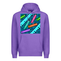 Purple school pencil seamless pattern Premium Hoodie - BundleAndBundleShop