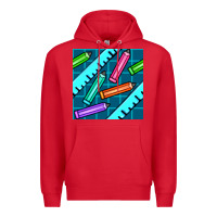 Red school pencil seamless pattern Premium Hoodie - BundleAndBundleShop