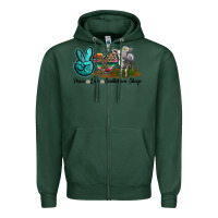Sports Green Peace Love Southdown Sheep Zipper Hoodie - LillyAllenDesigns