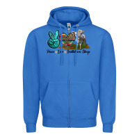 True Royal Peace Love Southdown Sheep Zipper Hoodie - LillyAllenDesigns