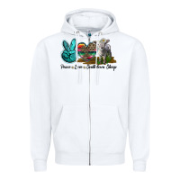 White Peace Love Southdown Sheep Zipper Hoodie - LillyAllenDesigns