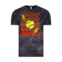 Cloud Black Game day softball lightning bolt Vintage Tee - HowdyJamesFarm