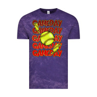 Cloud Purple Game day softball lightning bolt Vintage Tee - HowdyJamesFarm