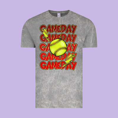 Game Day Softball Lightning Bolt Vintage Tee Designed By Howdyjamesfarm