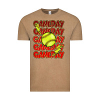 Vintage Coffee Game day softball lightning bolt Vintage Tee - HowdyJamesFarm
