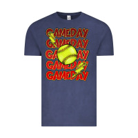 Vintage Denim Game day softball lightning bolt Vintage Tee - HowdyJamesFarm