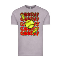 Vintage Zinc Game day softball lightning bolt Vintage Tee - HowdyJamesFarm